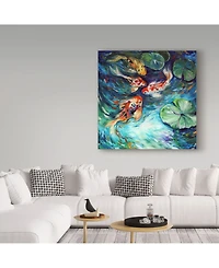 Marcia Baldwin 'Dancing Colors Koi' Canvas Art - 18" x 18"