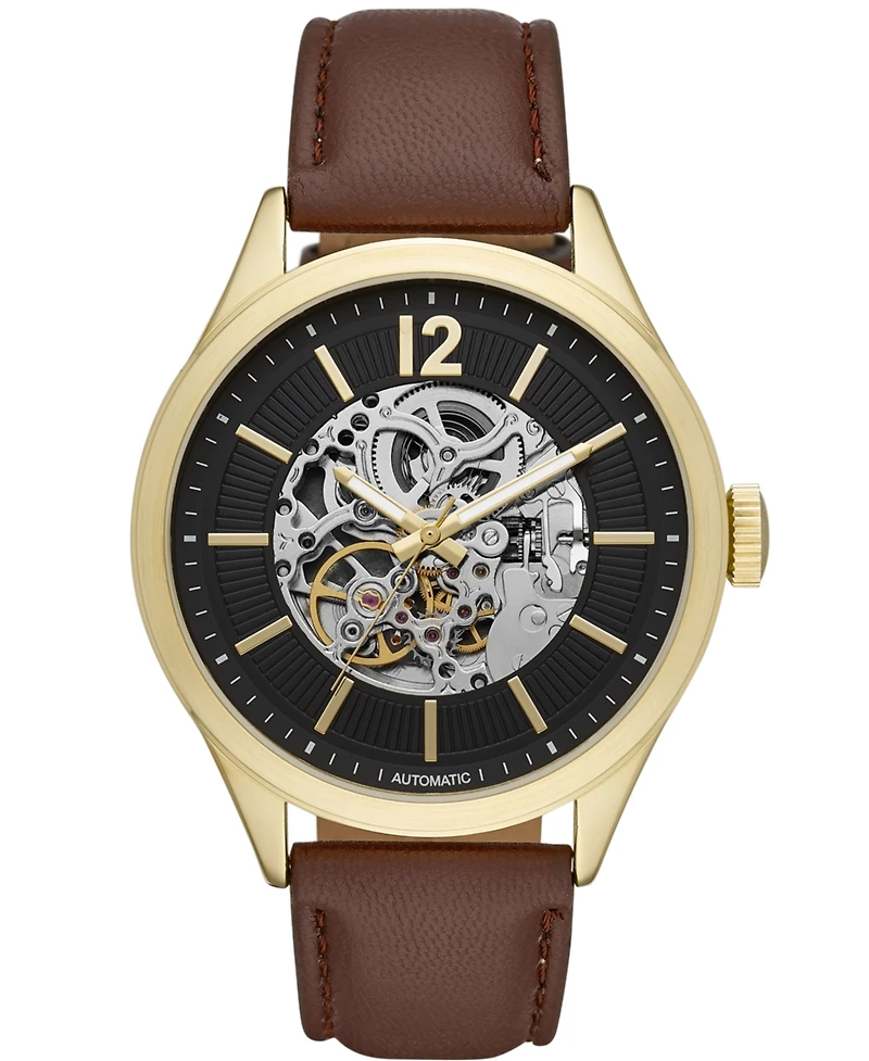 Folio Mens Brown Strap Automatic Watch 46mm