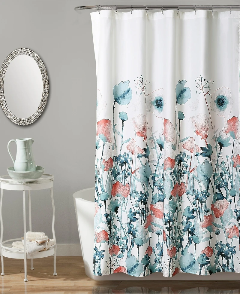 Lush Decor Zuri Flora Shower Curtain, 72" x