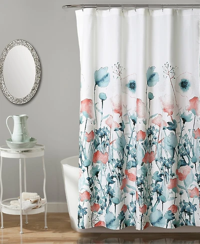 Lush Decor Zuri Flora Shower Curtain, 72" x