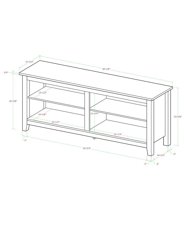 Walker Edison 58" Wood Tv Media Stand Storage Console