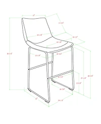 30" Faux Leather Barstool 2 Pack