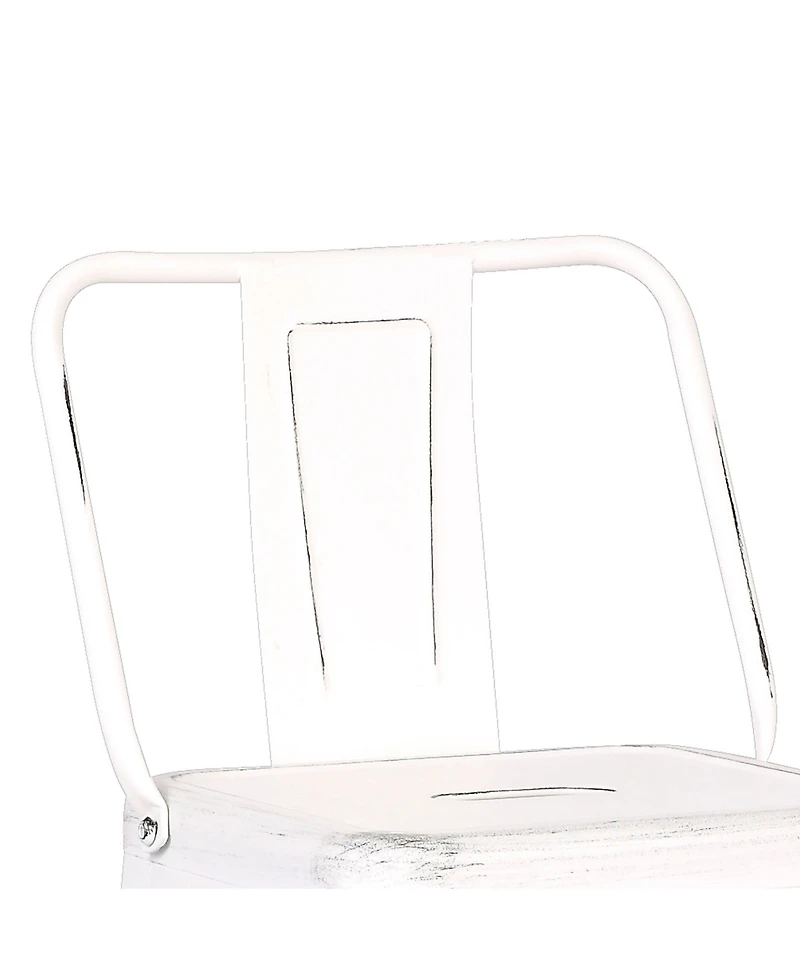Ac Pacific Industrial Metal Barstools with Bucket Back and 4 Legs, Set of 2