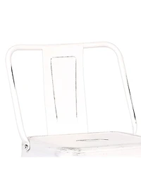 Ac Pacific Industrial Metal Barstools with Bucket Back and 4 Legs, Set of 2