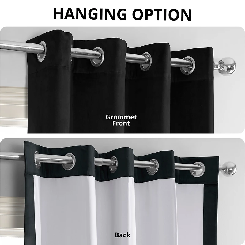 Half Price Drapes Warm Black Grommet Signature Velvet Blackout Curtain