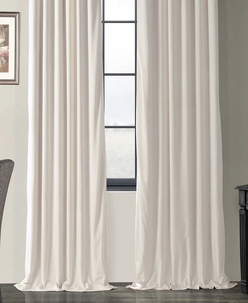 Half Price Drapes Alabaster Beige Signature Velvet Blackout Curtain