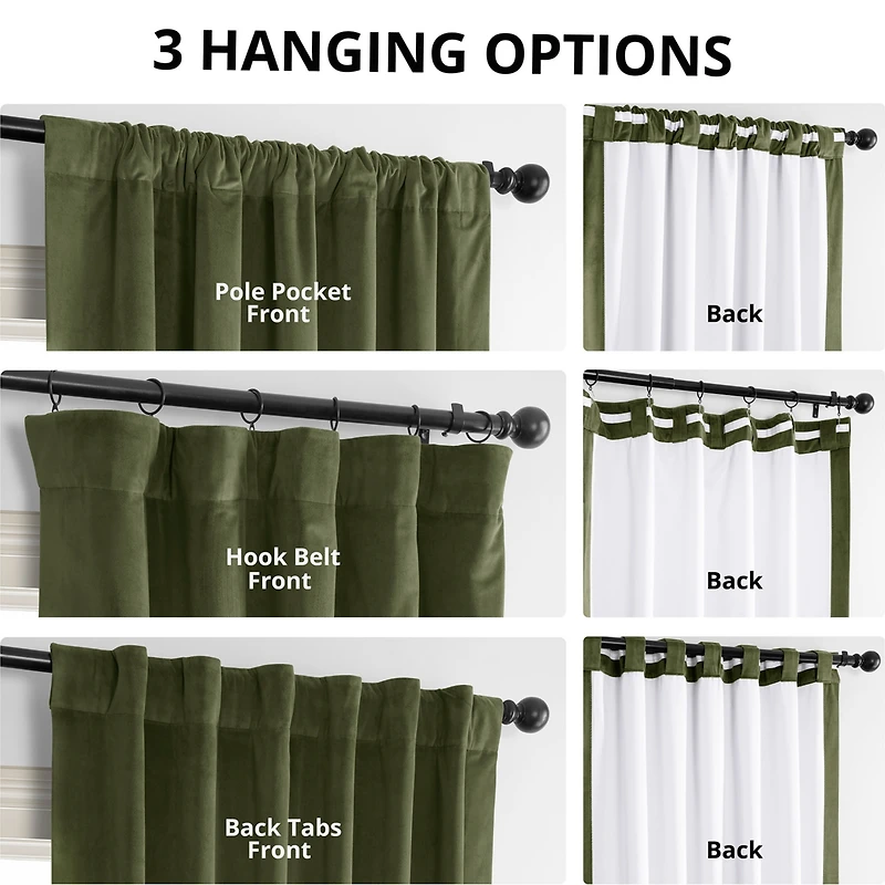 Half Price Drapes Hunter Green Signature Velvet Blackout Curtain