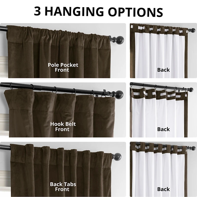 Half Price Drapes Java Signature Velvet Blackout Curtain