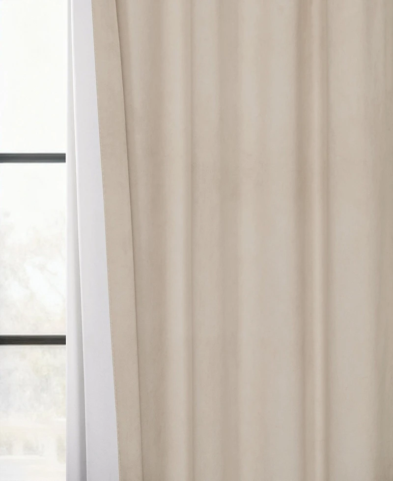 Half Price Drapes Ivory Signature Extra Wide Velvet Blackout Curtain
