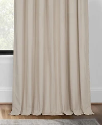 Half Price Drapes Ivory Signature Extra Wide Velvet Blackout Curtain