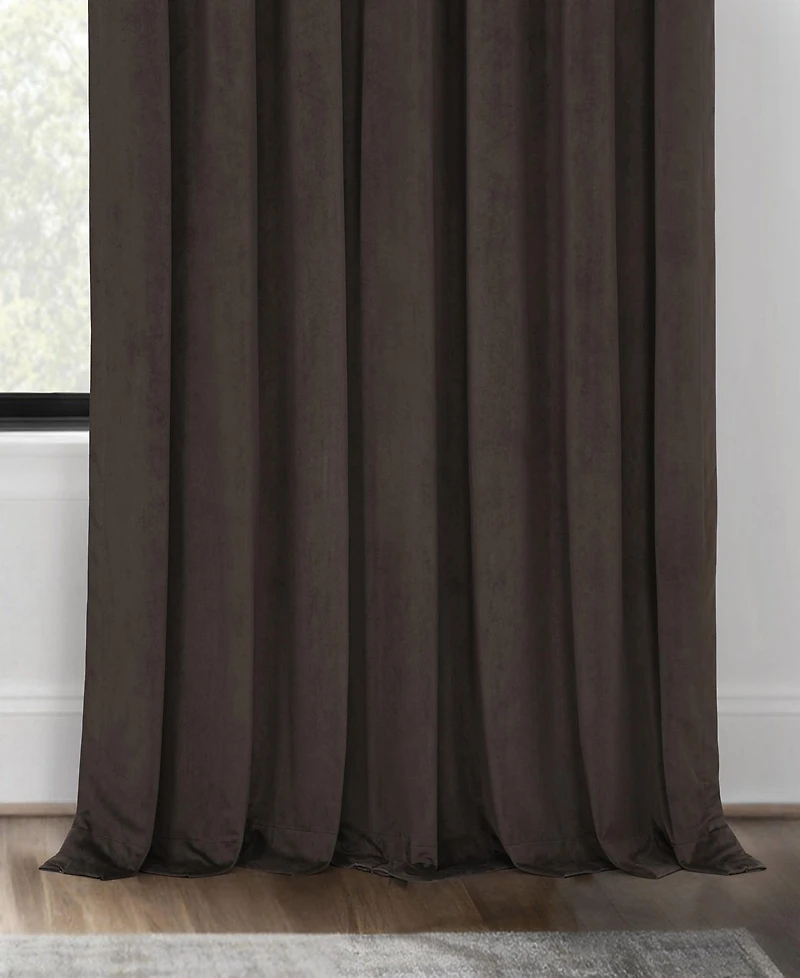 Half Price Drapes Java Signature Extra Wide Velvet Blackout Curtain