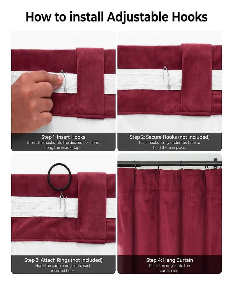 Half Price Drapes Burgundy Signature Extra Wide Velvet Blackout Curtain