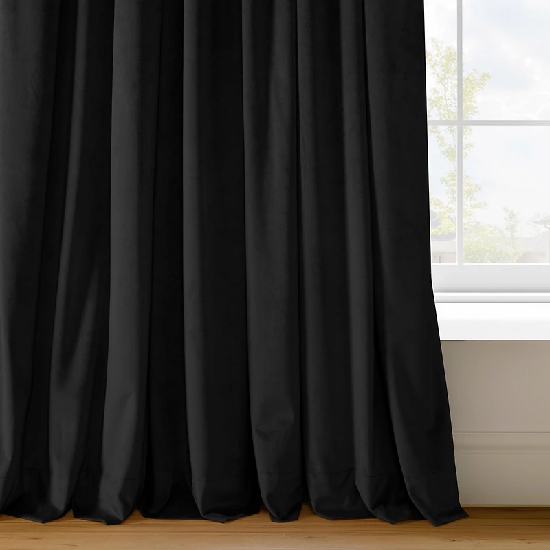Half Price Drapes Signature Extra Wide Velvet Blackout Curtain