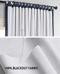 Half Price Drapes Midnight Blue Signature Extra Wide Velvet Blackout Curtain