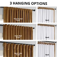 Half Price Drapes Amber Gold Signature Extra Wide Velvet Blackout Curtain