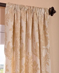 Half Price Drapes Magdelena Champagne Beige Damask Faux Silk Jacquard Room Darkening Curtain