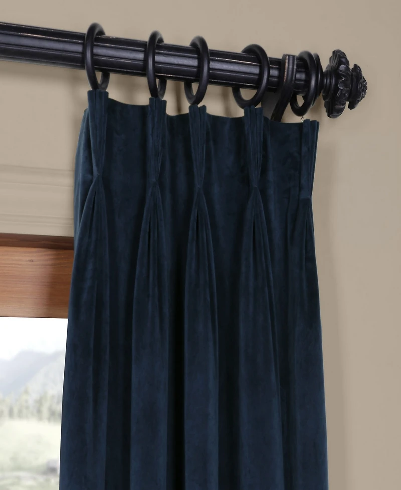 Half Price Drapes French Pleat Signature Velvet Blackout Curtain