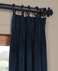 Half Price Drapes French Pleat Signature Velvet Blackout Curtain