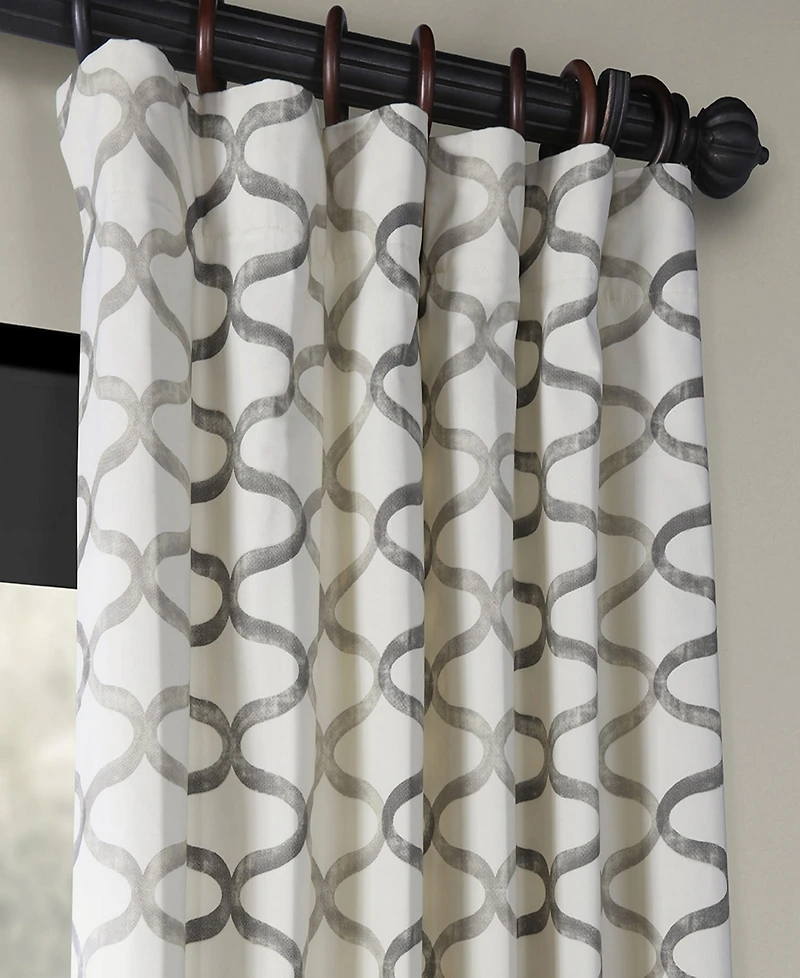Half Price Drapes Illusions Geometric Printed Cotton Room Darkening Curtain
