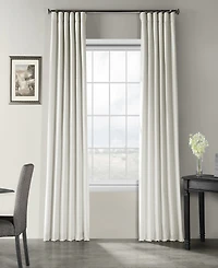 Half Price Drapes Mist Greige Vintage Textured Faux Dupioni Silk Curtain
