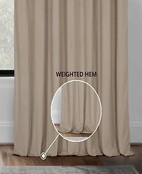 Half Price Drapes Cool Beige Signature Extra Wide Velvet Blackout Curtain
