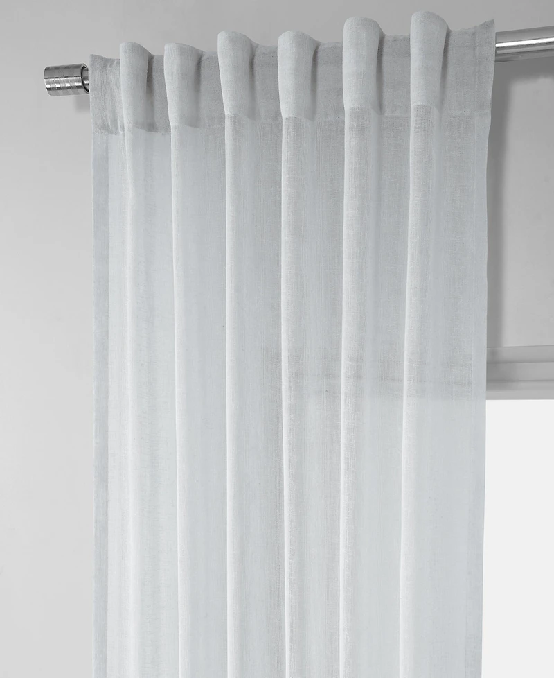 Half Price Drapes Aspen White Textured Faux Linen Sheer Curtain