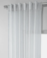 Half Price Drapes Aspen White Textured Faux Linen Sheer Curtain