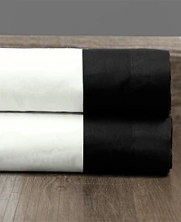 Half Price Drapes Fresh Popcorn & Black Bordered Vertical Printed Cotton Curtain