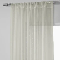 Half Price Drapes Montpellier Striped Patterned Faux Linen Sheer Curtain