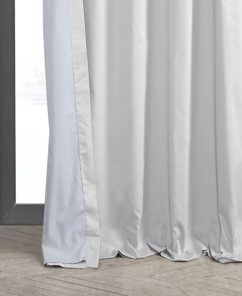 Half Price Drapes Whisper White Solid Cotton Hotel Blackout Curtain