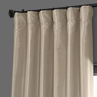 Half Price Drapes Antique Beige Faux Silk Taffeta Blackout Curtain