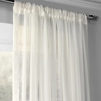Half Price Drapes Solid Off White Extra Wide Sheer Curtain