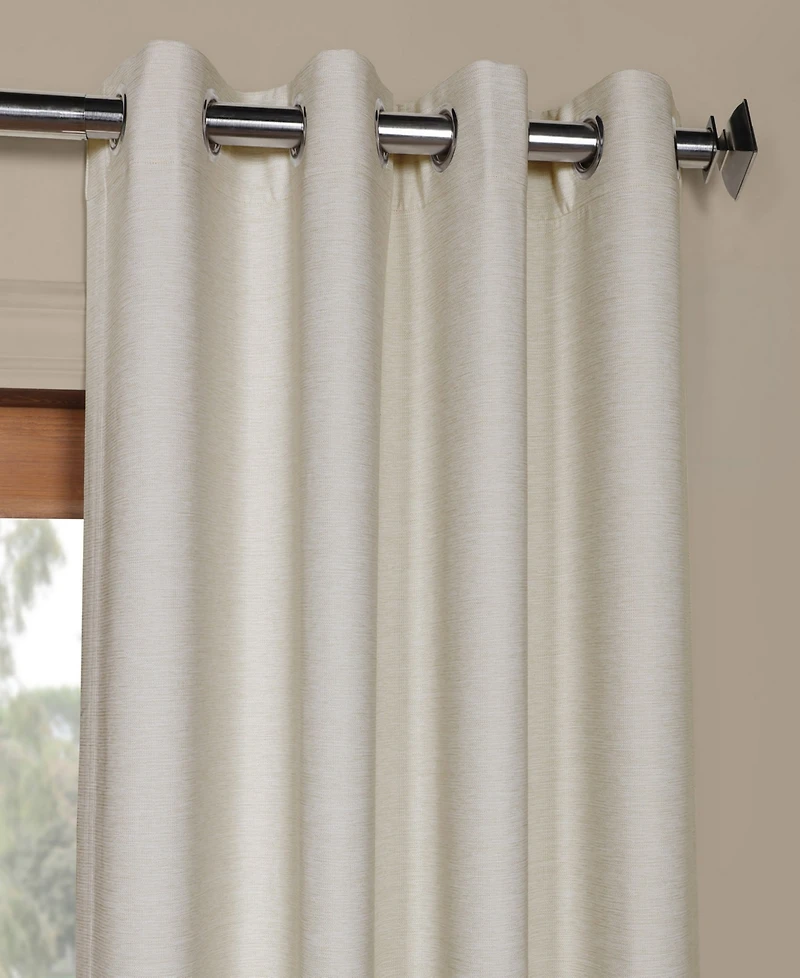 Half Price Drapes Grommet Bellino Textured Faux Linen Room Darkening Curtains For Bedroom & Living Room Curtains(1 Panel