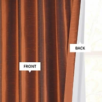 Half Price Drapes Copper Kettle Vintage Textured Faux Dupioni Silk Blackout Curtain
