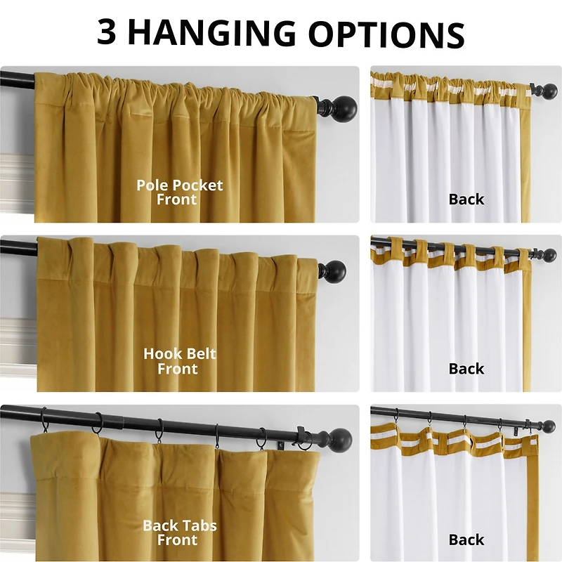 Half Price Drapes Fool's Gold Signature Velvet Blackout Curtain