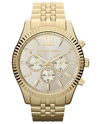 Michael Kors Men's Chronograph Lexington Gold-Tone Stainless Steel Bracelet Watch 45mm MK8281