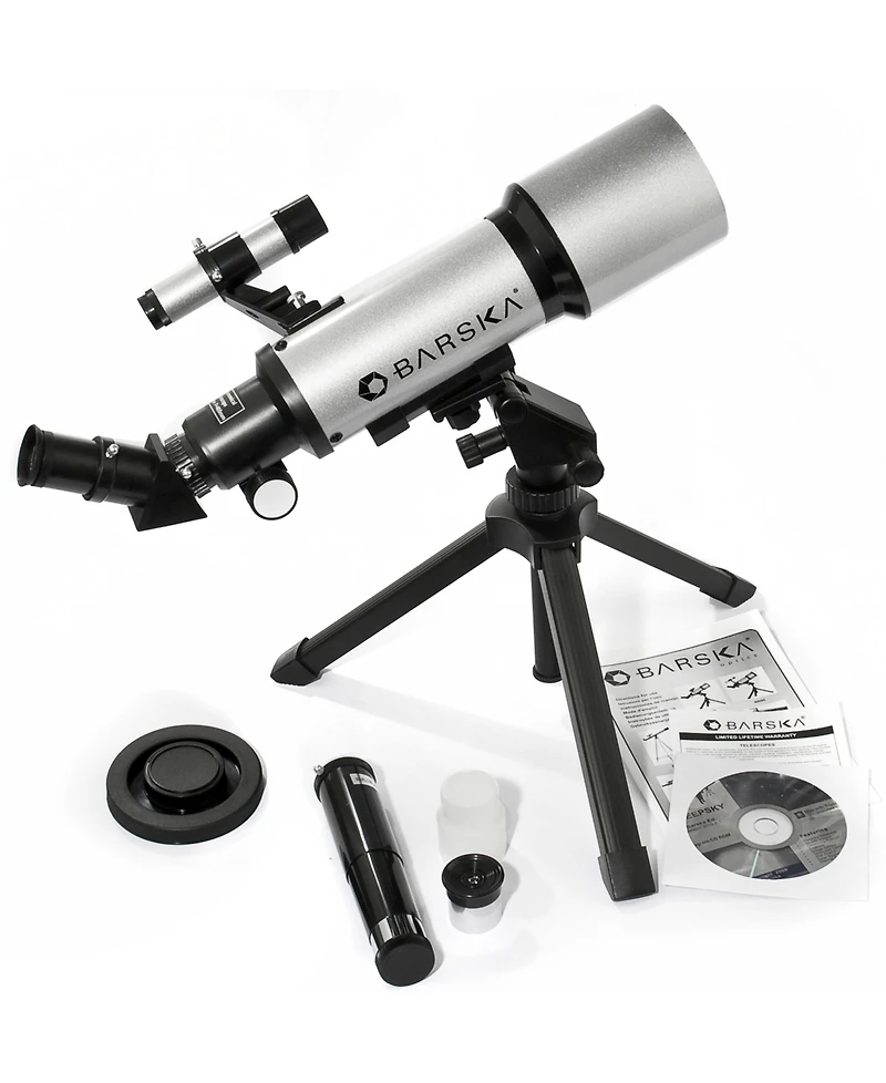 Barska 300 Power, 40070 Starwatcher Compact Refractor Telescope with Table Top Tripod Carrying Case