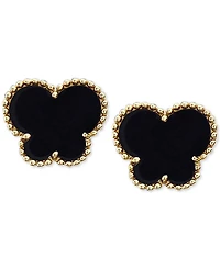 Effy Onyx (9 x 7 mm) Butterfly Stud Earrings in 14k Gold