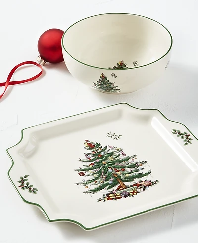 Spode Christmas Tree Bowl and Platter Set, Exclusively at Macy's