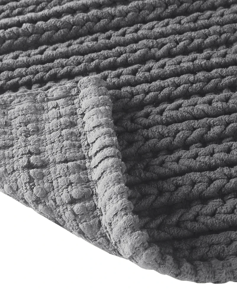 Madison Park Lasso Yarn-Dyed Cotton Chenille Bath Rug