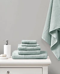 Madison Park Spa Waffle Jacquard Luxury Combed Cotton 6-Pc. Bath Towel Set