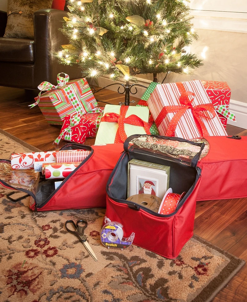 Santa's Bag Over The Door Hanging Wrapping Paper Storage Container