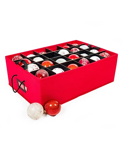 Santa's Bag 2 Tray Christmas Ornament Storage Box with Dividers