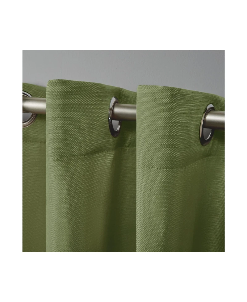 Exclusive Home Delano Heavyweight Textured Indoor/Outdoor Grommet Top Curtain Panel Pair