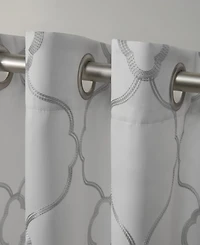 Exclusive Home Belmont Embroidered Woven Blackout Grommet Top Curtain Panel Pair, 52" x 84"