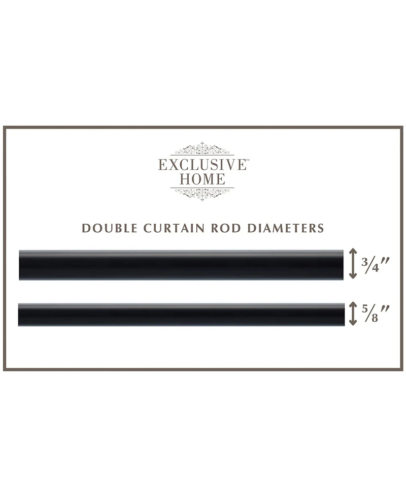 Exclusive Home Prism Double Curtain Rod and Finial Set, 36"-72"