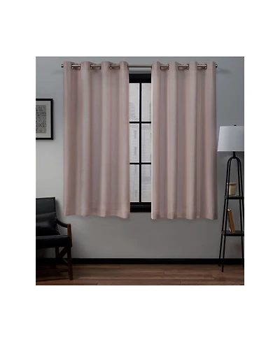 Exclusive Home Loha Linen Grommet Top Window Curtain Panel Pair