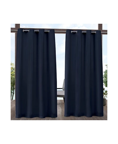 Exclusive Home Indoor/Outdoor Solid Cabana Grommet Top Curtain Panel Pair, 54" x 96"