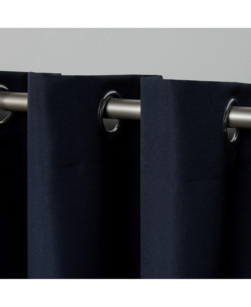 Exclusive Home Indoor/Outdoor Solid Cabana Grommet Top Curtain Panel Pair, 54" x 96"