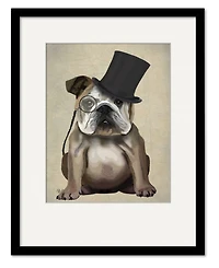 Courtside Market English Bulldog, Formal Hound and Hat 16" x 20" Framed and Matted Art